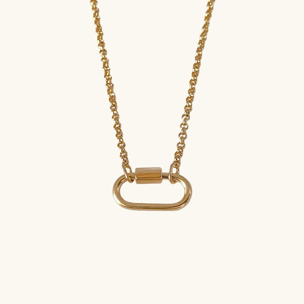 Gold / Essence Karabiner Kette / 20x10 mm – Fascina