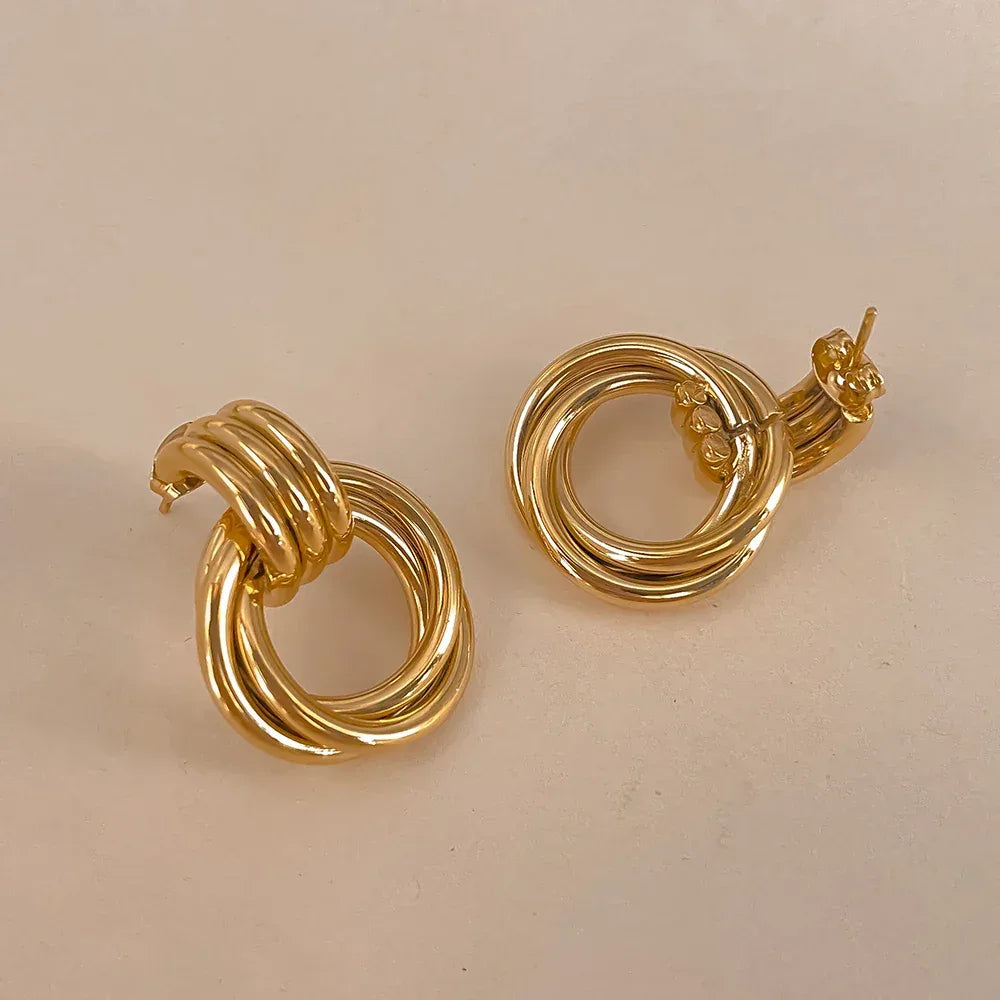 Golden Loop Statement Ohrringe Gold – Fascina