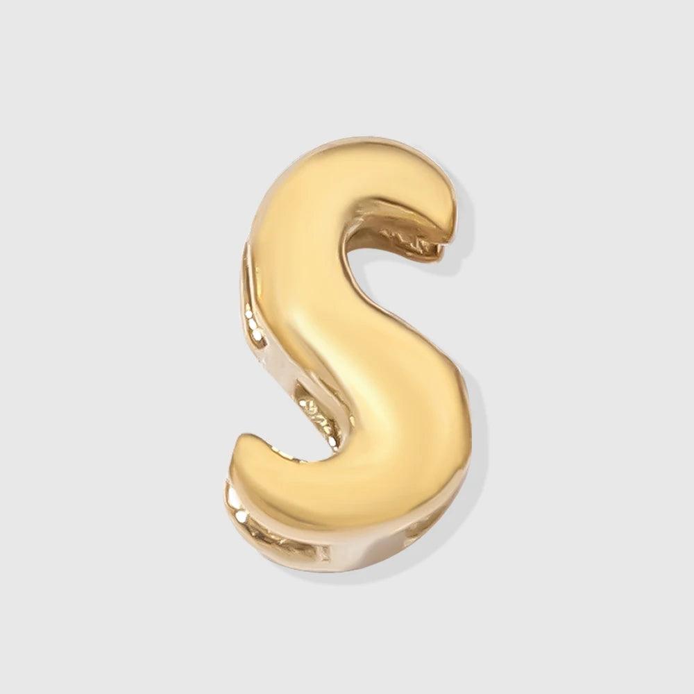 Bubble Buchstaben Anhänger S Gold - Fascina