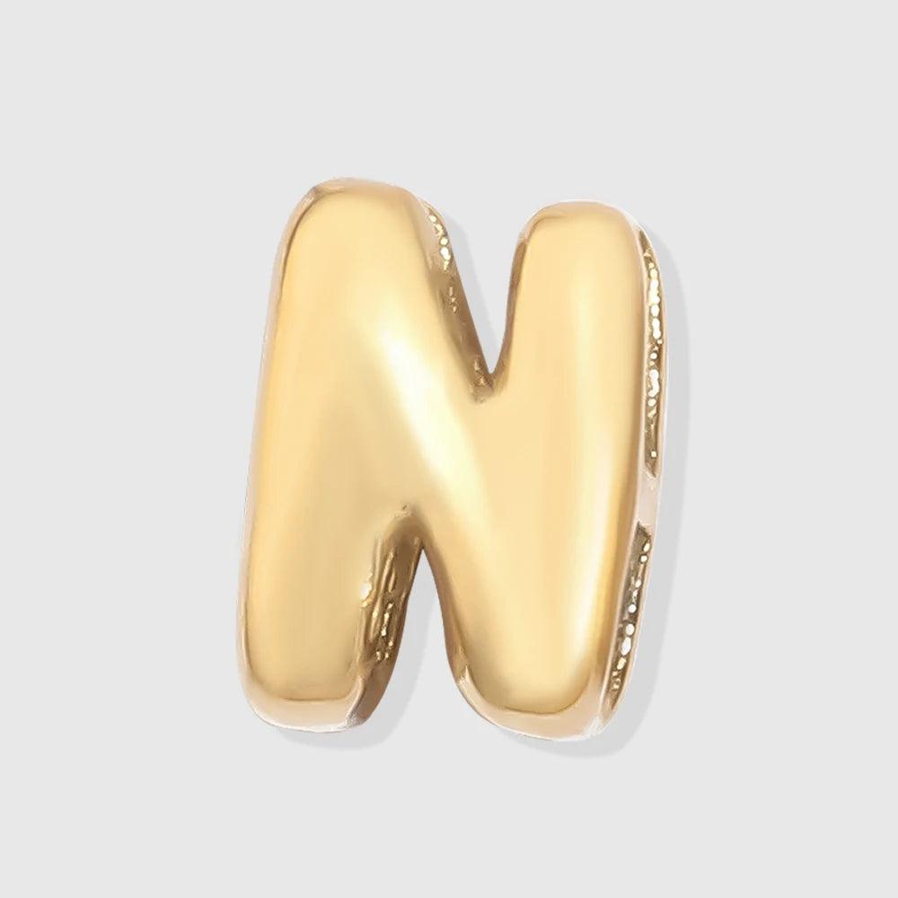 Bubble Buchstaben Anhänger N Gold - Fascina