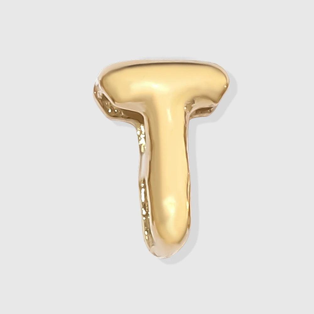 Bubble Buchstaben Anhänger T Gold - Fascina