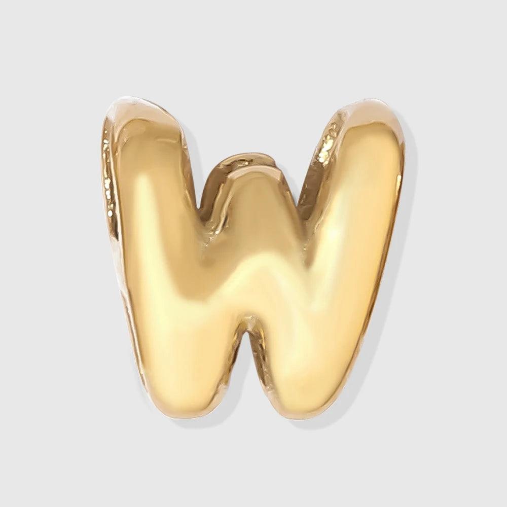 Bubble Buchstaben Anhänger W Gold - Fascina