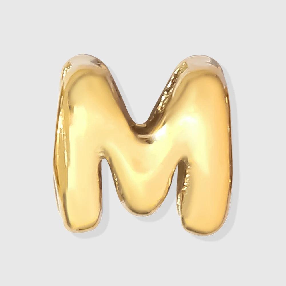 Bubble Buchstaben Anhänger M Gold - Fascina