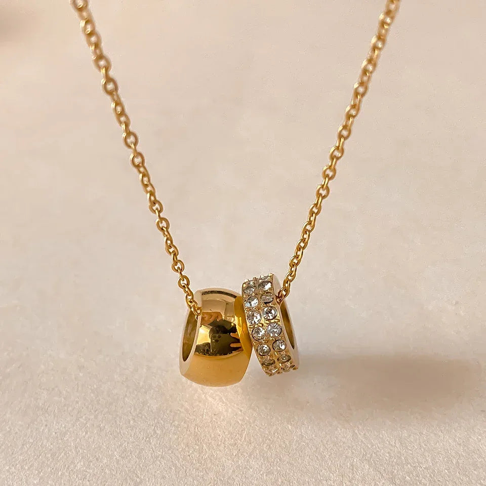 Duo Elegance Anhänger Kette Gold – Fascina