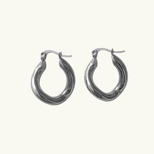 Twist Glam Hoops Ohrringe Silber – Fascina
