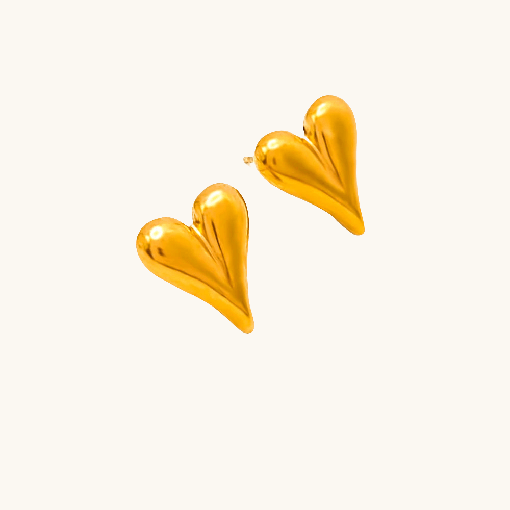 Heart Stud Ohrringe Gold Herz - Fascina
