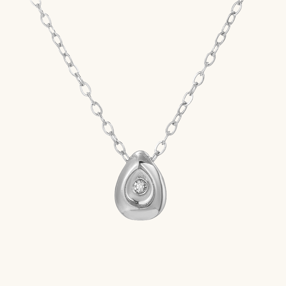Water Drop Kette Silber Zirkonia - Fascina