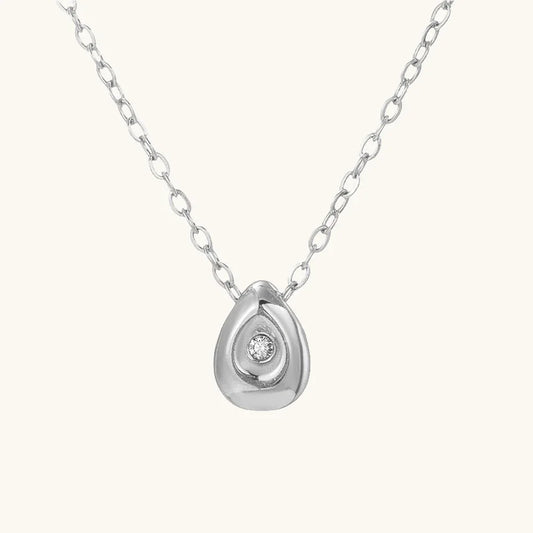 Water Drop Kette Silber Zirkonia - Fascina