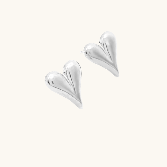 Heart Stud Ohrringe Silber Herz - Fascina