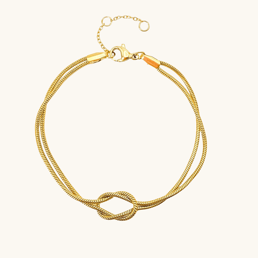 Knotted Snake Armband Gold - Fascina