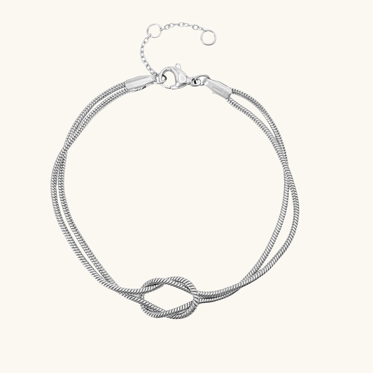 Knotted Snake Armband Silber - Fascina