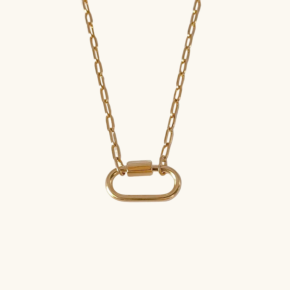 Gold / Little Link Karabiner Kette / 20x10 mm – Fascina