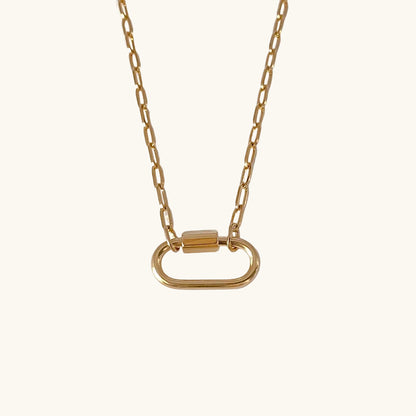 Gold / Little Link Karabiner Kette / 20x10 mm – Fascina