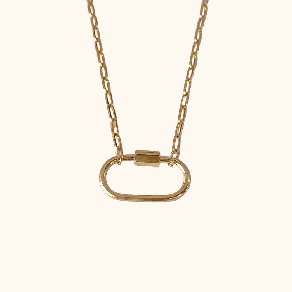 Gold / Little Link Karabiner Kette / 25x13 mm – Fascina