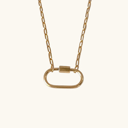 Gold / Little Link Karabiner Kette / 25x13 mm – Fascina