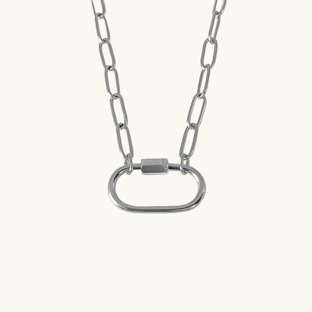 Silber / Big Link Karabiner Kette / 25x13 mm – Fascina