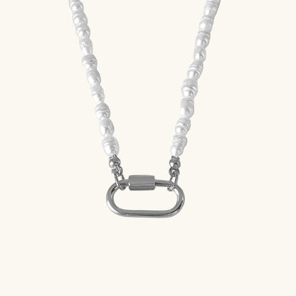 Silber / Süßwasser Karabiner Kette / 20x10 mm – Fascina