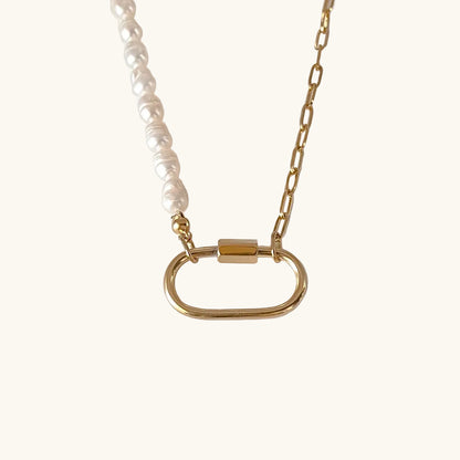 Gold / Süßwasser Link Karabiner Kette / 25x13 mm – Fascina