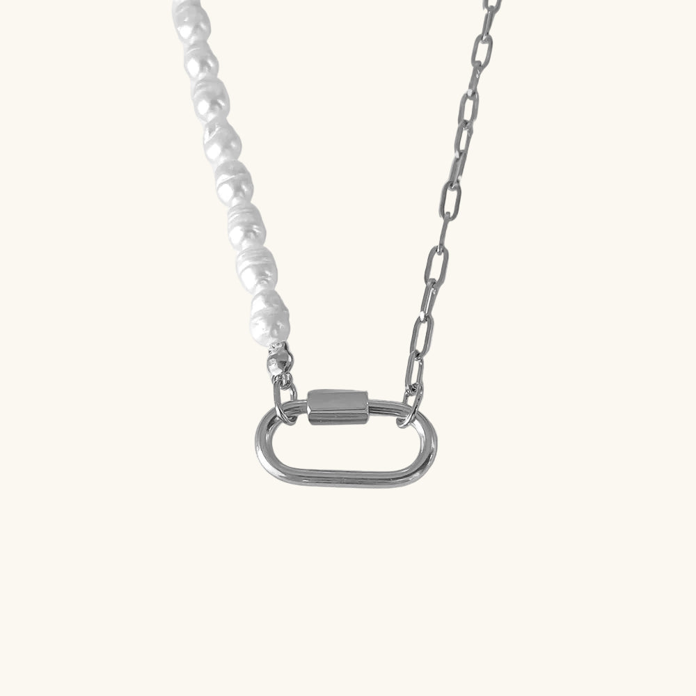 Silber / Süßwasser Link Karabiner Kette / 20x10 mm – Fascina