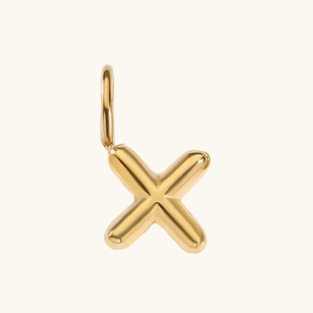 Ballon Buchstaben Anhänger Gold / X – Fascina