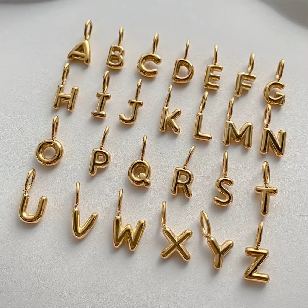 Ballon Buchstaben Anhänger Gold / A - Z – Fascina