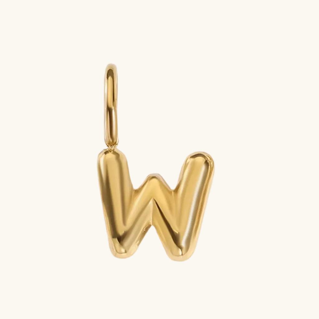 Ballon Buchstaben Anhänger Gold / W – Fascina