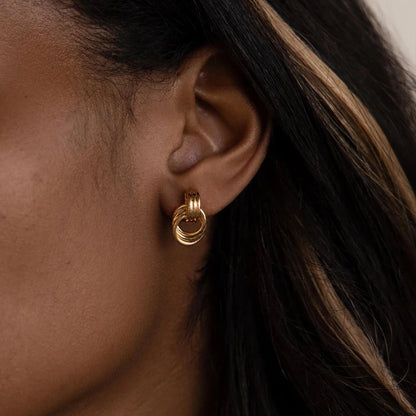 Golden Loop Statement Earrings
