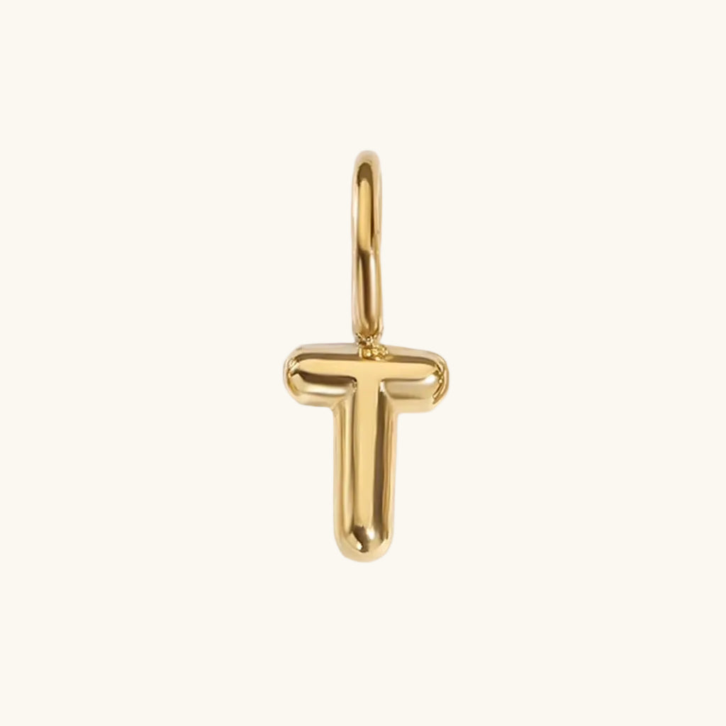 Ballon Buchstaben Anhänger Gold / T – Fascina