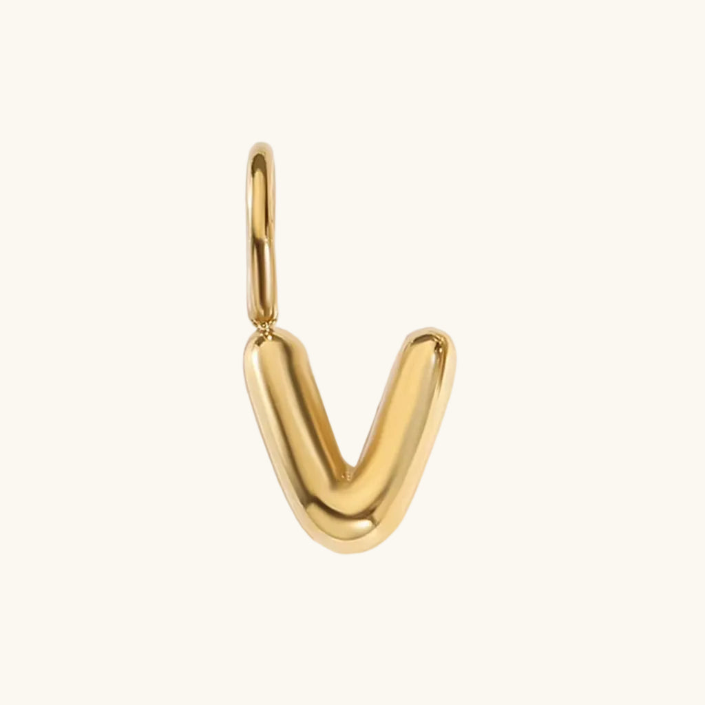 Ballon Buchstaben Anhänger Gold / V – Fascina