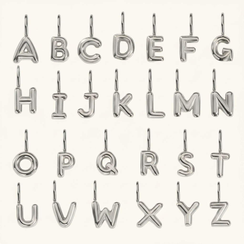 Ballon Buchstaben Anhänger Silber / A - Z – Fascina