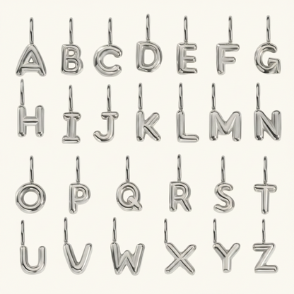 Ballon Buchstaben Anhänger Silber / A - Z – Fascina