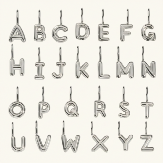 Ballon Buchstaben Anhänger Silber / A - Z – Fascina