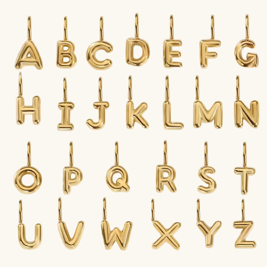 Ballon Buchstaben Anhänger Gold / A - Z – Fascina
