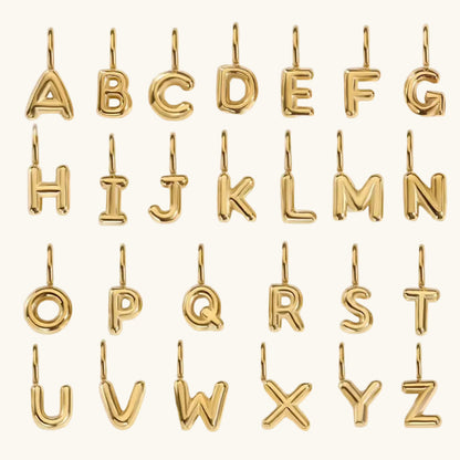 Ballon Buchstaben Anhänger Gold / A - Z – Fascina