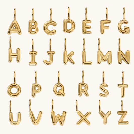 Ballon Buchstaben Anhänger Gold / A - Z – Fascina