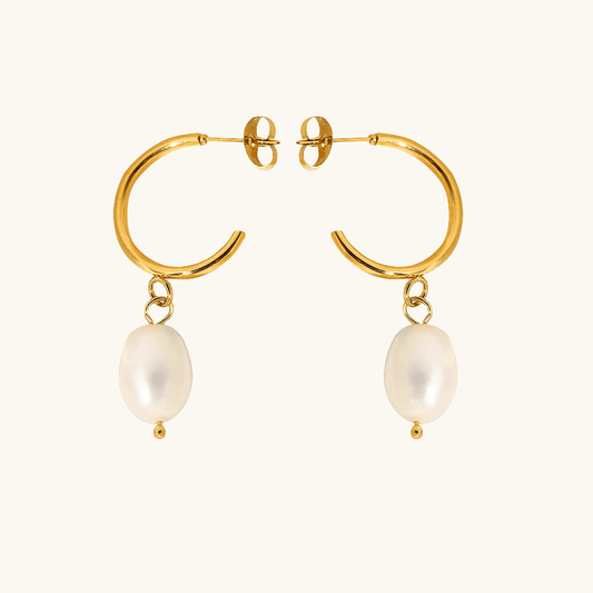 Pearl Hoop Ohrringe Gold - Fascina