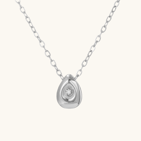 Water Drop Kette Silber Zirkonia - Fascina