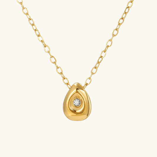 Water Drop Kette Gold Zirkonia - Fascina